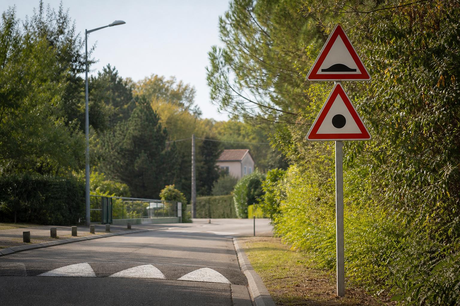 Panneau dos d'âne et panneau 30, où commence la limite ?