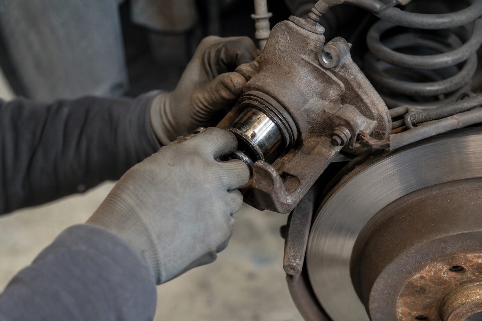 Piston de frein arrière bloqué : la vraie technique pour le rentrer